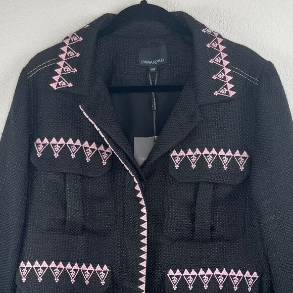 Cynthia Rowley Anthropologie Black Oversized Damen Utility Jacket XS/Large NWT - Picture 7 of 15